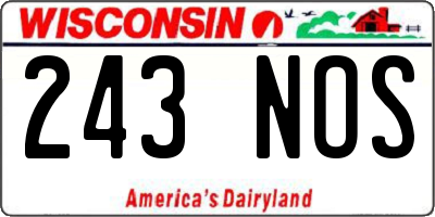 WI license plate 243NOS