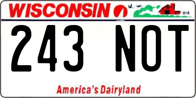 WI license plate 243NOT
