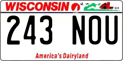 WI license plate 243NOU