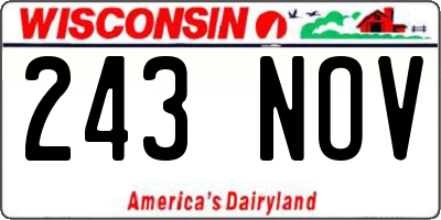 WI license plate 243NOV