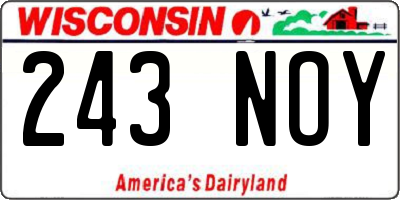WI license plate 243NOY