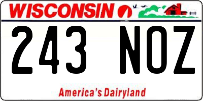 WI license plate 243NOZ