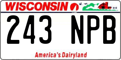 WI license plate 243NPB