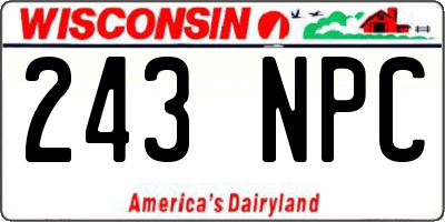 WI license plate 243NPC