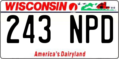 WI license plate 243NPD