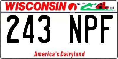 WI license plate 243NPF