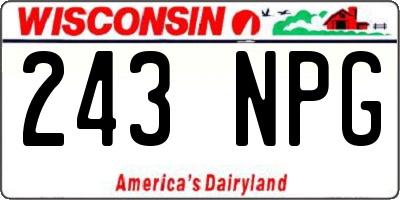 WI license plate 243NPG