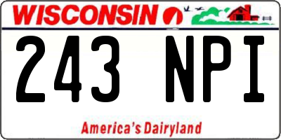 WI license plate 243NPI