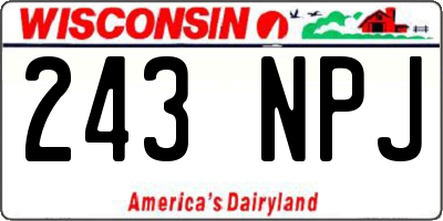 WI license plate 243NPJ