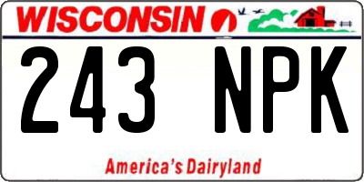 WI license plate 243NPK