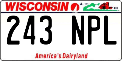 WI license plate 243NPL