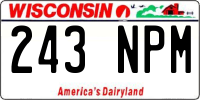 WI license plate 243NPM