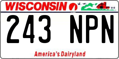 WI license plate 243NPN