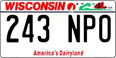 WI license plate 243NPO