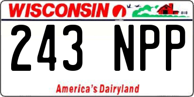 WI license plate 243NPP