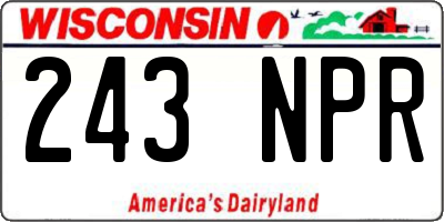 WI license plate 243NPR