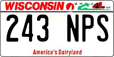 WI license plate 243NPS