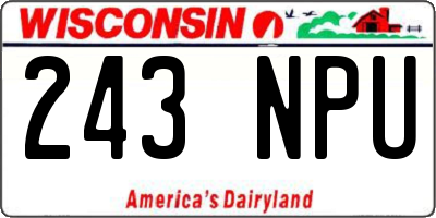 WI license plate 243NPU