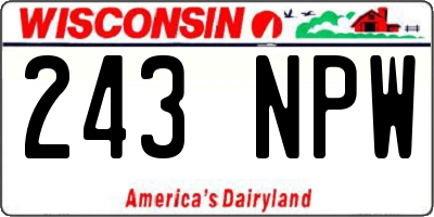 WI license plate 243NPW