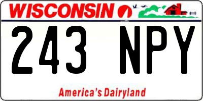 WI license plate 243NPY
