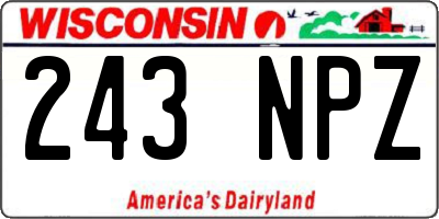 WI license plate 243NPZ