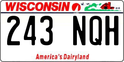 WI license plate 243NQH