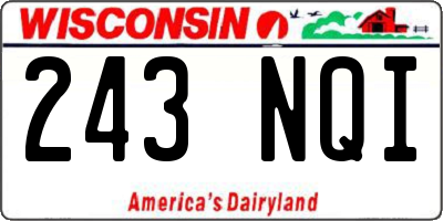 WI license plate 243NQI