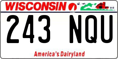 WI license plate 243NQU