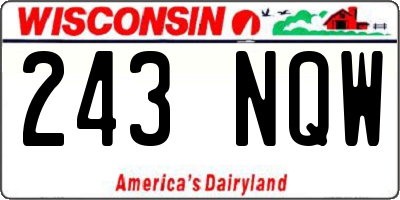 WI license plate 243NQW