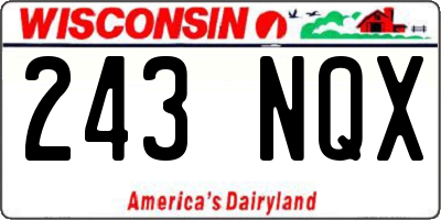 WI license plate 243NQX