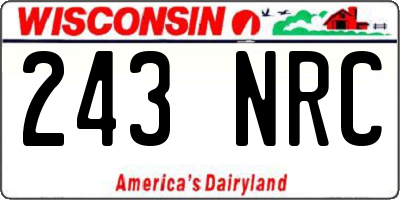 WI license plate 243NRC
