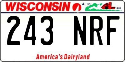 WI license plate 243NRF