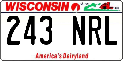 WI license plate 243NRL