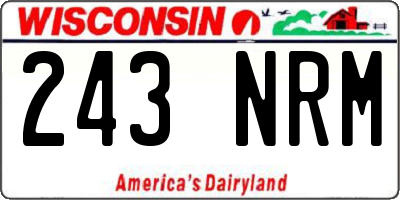 WI license plate 243NRM