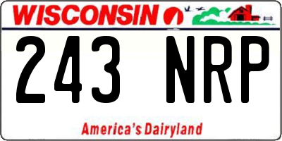 WI license plate 243NRP