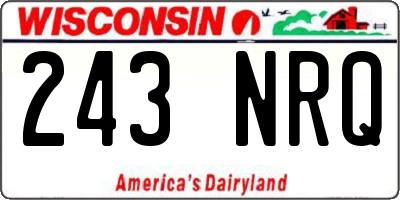 WI license plate 243NRQ
