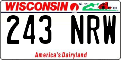 WI license plate 243NRW
