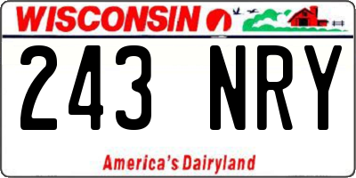 WI license plate 243NRY