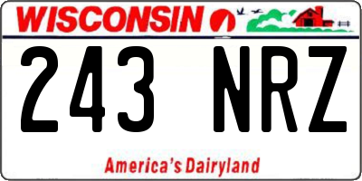 WI license plate 243NRZ