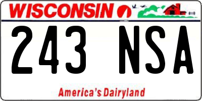 WI license plate 243NSA