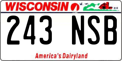 WI license plate 243NSB