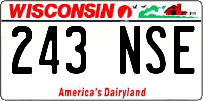 WI license plate 243NSE