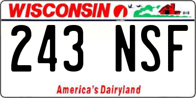 WI license plate 243NSF