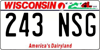 WI license plate 243NSG