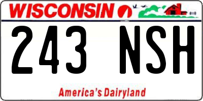 WI license plate 243NSH
