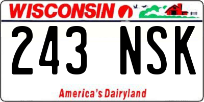 WI license plate 243NSK