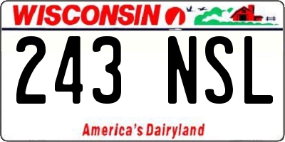 WI license plate 243NSL