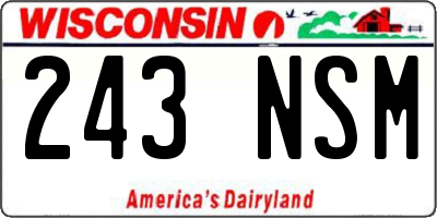 WI license plate 243NSM