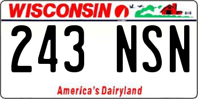WI license plate 243NSN