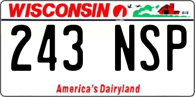 WI license plate 243NSP